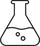 Black outline of a beaker on a white background
